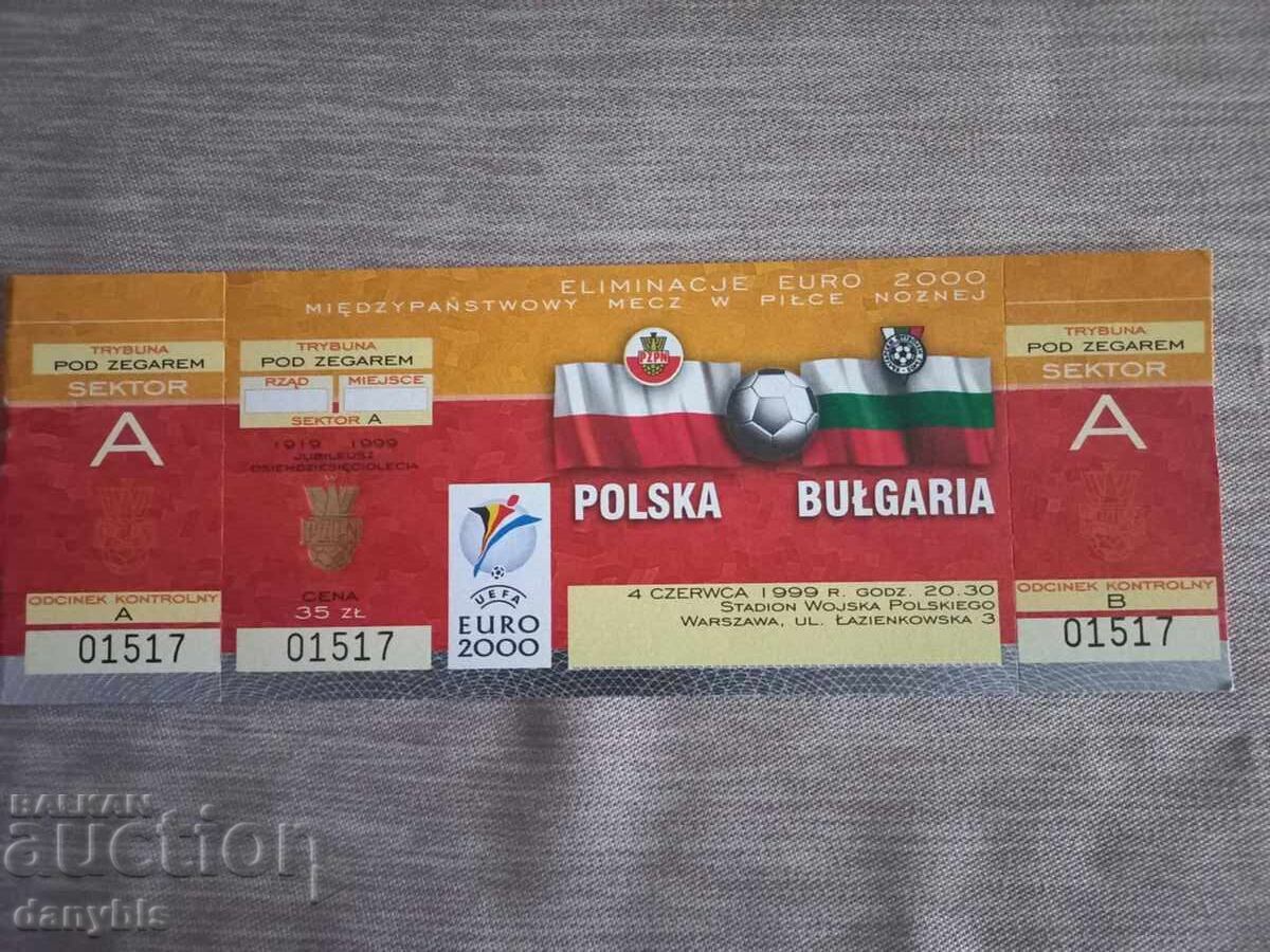 Bilet fotbal - Polonia - Bulgaria 1999