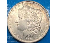 USA 1 Morgan Dollar 1884 D - Denver 26.73g Silver Patina