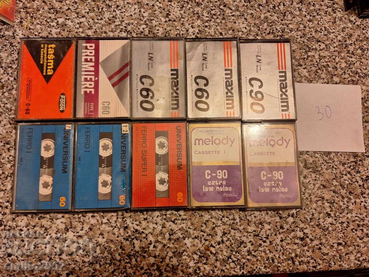 Audio cassettes 10pcs 30 with price 9.00 BGN | € 4.60 Audio cassettes 10pcs 30 with price 9.00 BGN | € 4.60