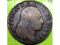 Naples 8 Tornesi 1797 Italy Ferdinand IV 14.28g copper