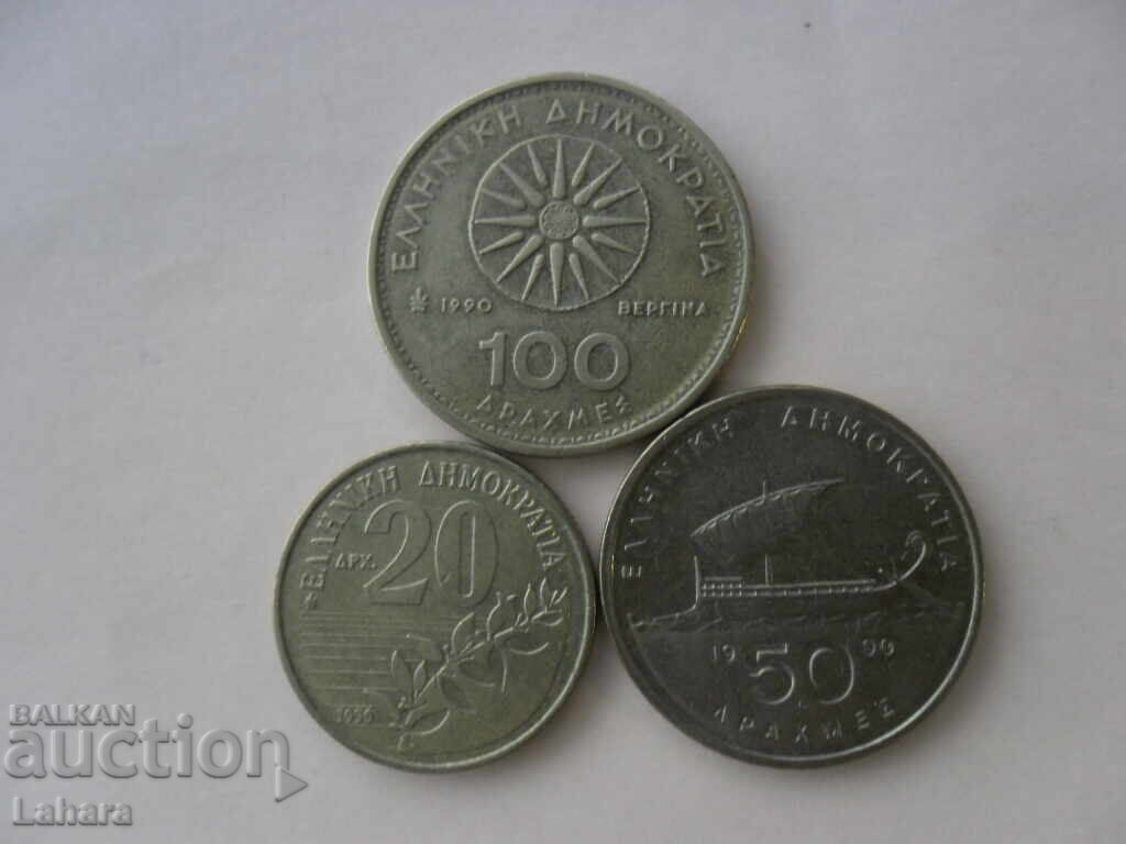 20, 50 și 100 drahme 1990 Grecia