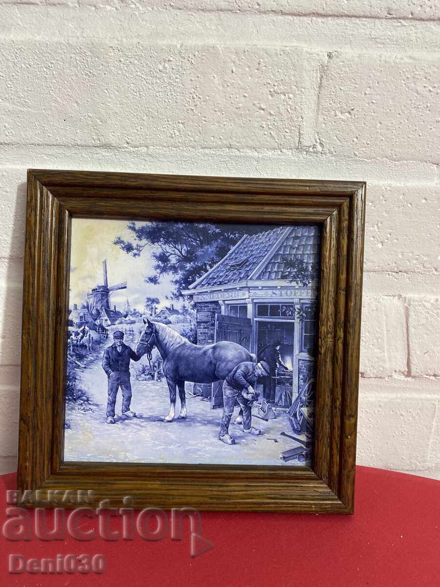 Unique old Dutch drawing on a Royal tile