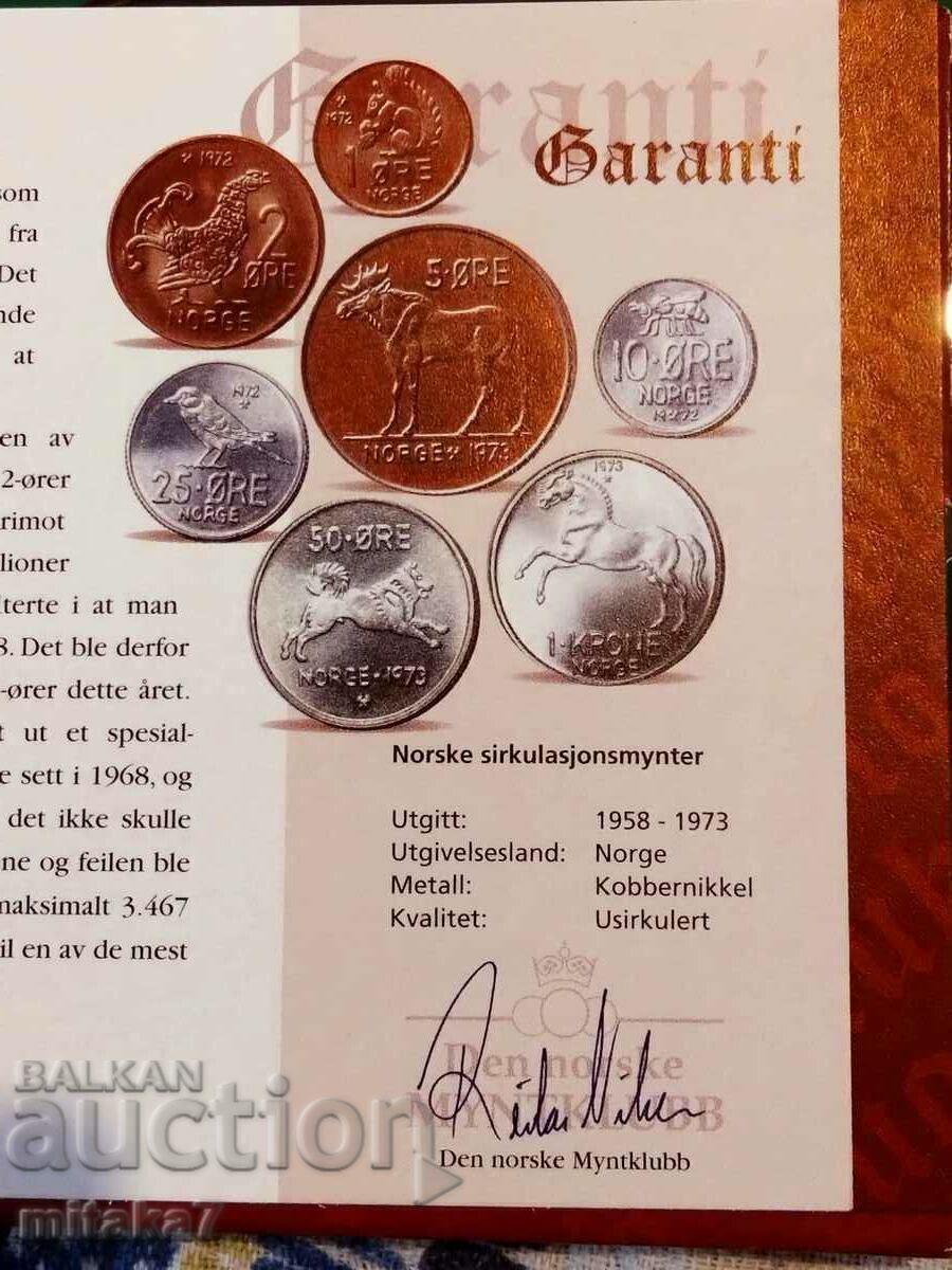 Delivery of Set of coins, Norway, 1972-1973. Delivery of Set of coins, Norway, 1972-1973.