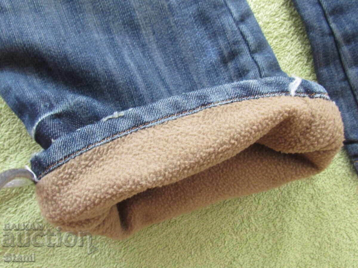 Delivery of Denim pants with lining for girl, new, size 7-8/year/ Delivery of Denim pants with lining for girl, new, size 7-8/year/