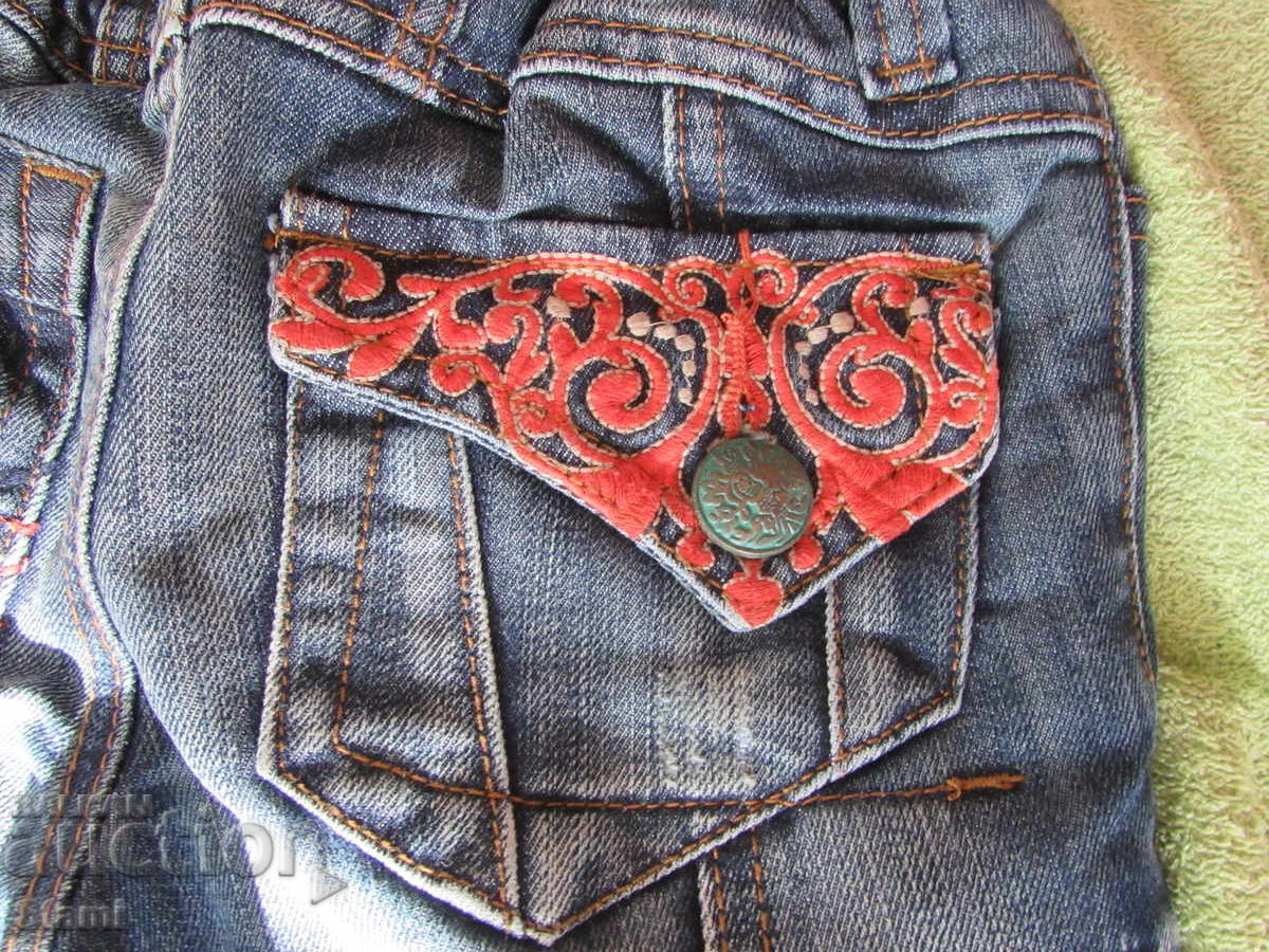 Denim pants with lining for girl, new, size 7-8/year/ - 7 Denim pants with lining for girl, new, size 7-8/year/ - 7