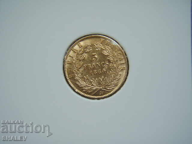 5 franci 1864 A Franța (5 franci Franța) - XF/AU (aur)