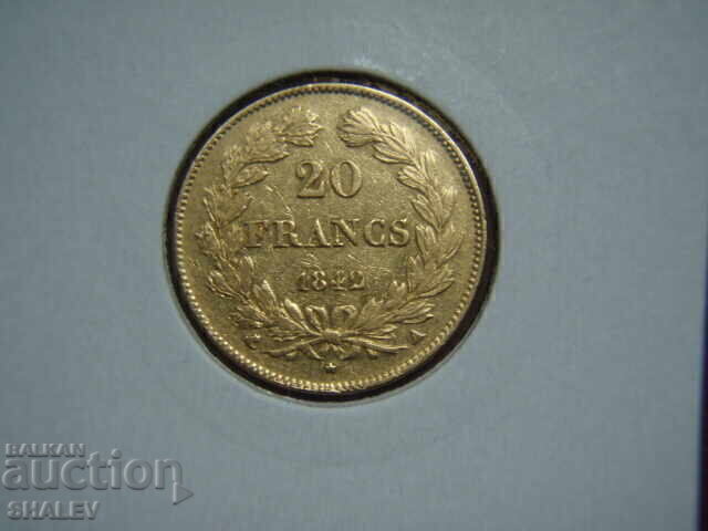 Доставка на 20 Francs 1842 А France (20 франка Франция) - XF/AU (злато)