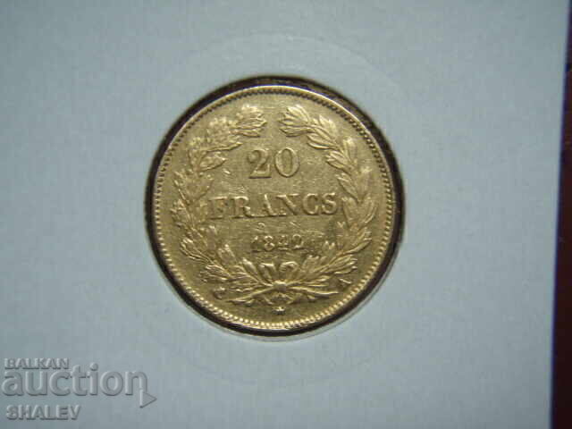 20 Francs 1842 А France (20 франка Франция) - XF/AU (злато)