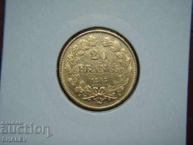 20 Francs 1843 A France (20 Francs France) - XF/AU (gold) with price 1659.89 BGN | € 848.69 20 Francs 1843 A France (20 Francs France) - XF/AU (gold) with price 1659.89 BGN | € 848.69