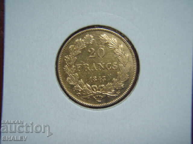 Licitație 20 franci 1843 W Franța - XF/AU (aur)