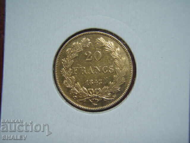 Доставка на 20 Francs 1843 W France (20 франка Франция) - XF/AU (злато)