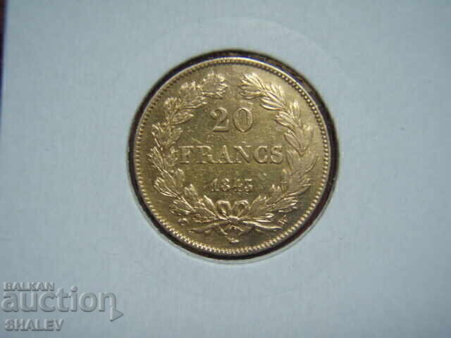 20 Francs 1843 W France (20 Francs France) - XF/AU (gold) 20 Francs 1843 W France (20 Francs France) - XF/AU (gold)