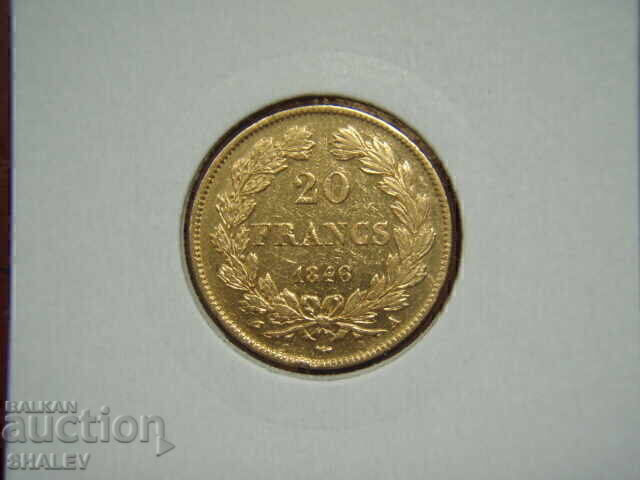 20 franci 1846 A Franța - XF/AU (aur) cu preț € 869.89 | 1701.36 BGN