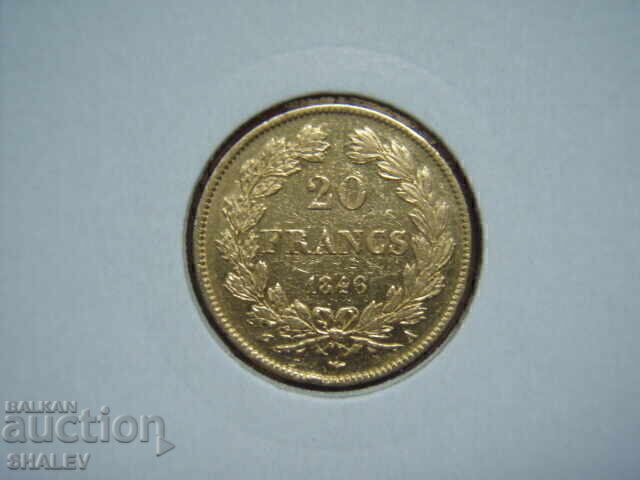 Livrarea 20 franci 1846 A Franța - XF/AU (aur)