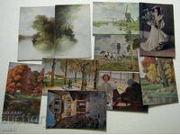 Lot of 10 old postcards, unused art, No. 1