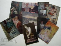 Lot of 10 old postcards, unused art, No. 4