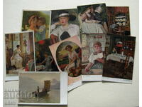 Lot of 10 old postcards, unused art, No. 7