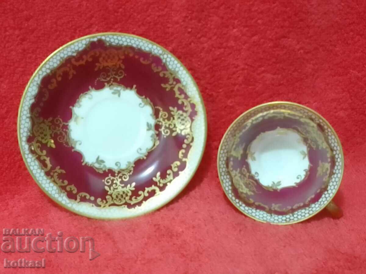 Delivery of Very old porcelain double set cup plate gilding Schumann Delivery of Very old porcelain double set cup plate gilding Schumann