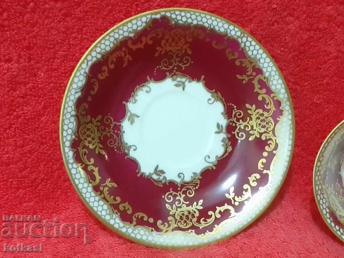 Very old porcelain double set cup plate gilding Schumann - 5 Very old porcelain double set cup plate gilding Schumann - 5