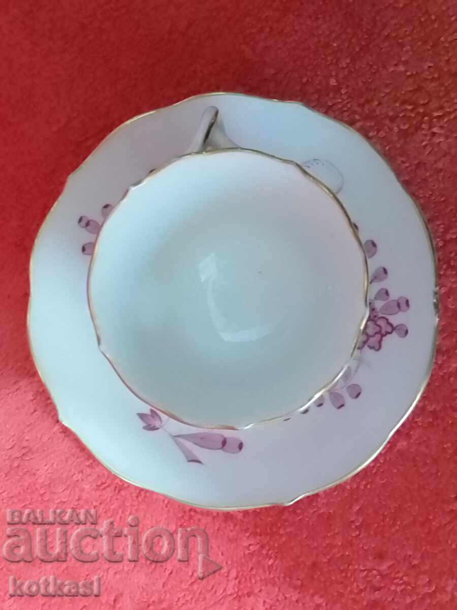 Set dublu porțelan vechi farfurie de pahare aurite Meissen Meissen - 7 Set dublu porțelan vechi farfurie de pahare aurite Meissen Meissen - 7