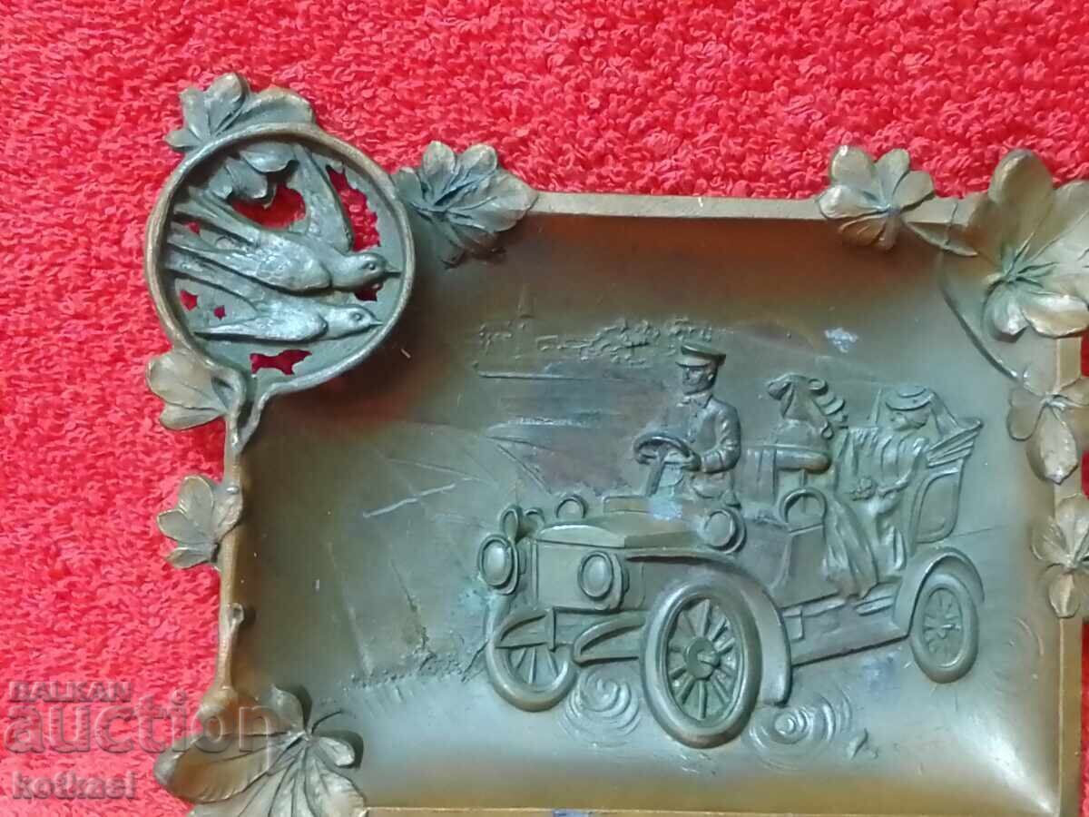 Δημοπρασία Παλιό μεταλλικό σημάδι Επαγγελματική κάρτα αυτοκινήτου αυτοκινήτου πουλιά