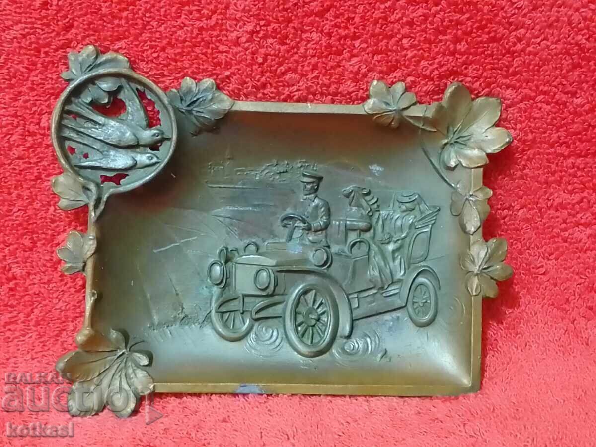 Παλιό μεταλλικό σημάδι Επαγγελματική κάρτα αυτοκινήτου αυτοκινήτου πουλιά