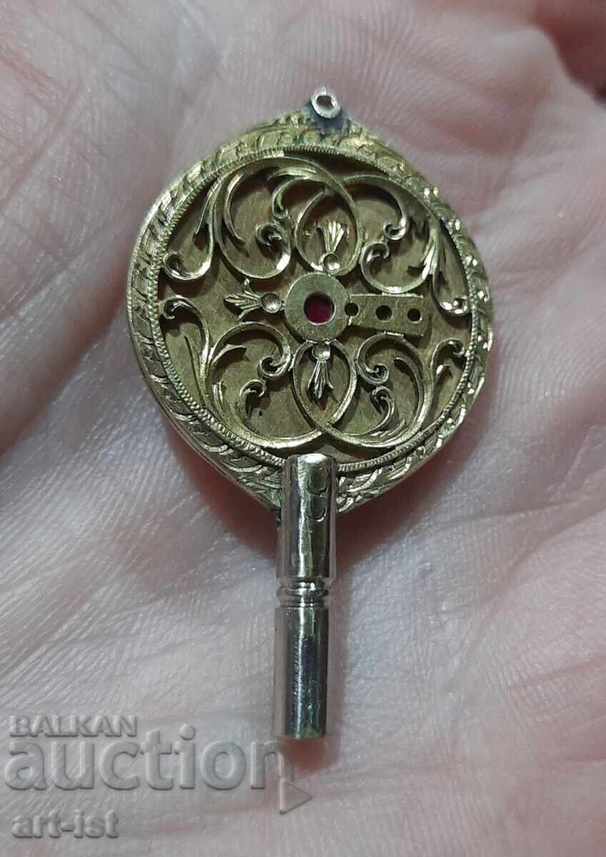 Handmade key for a pocket watch from a Basque Priory - 6