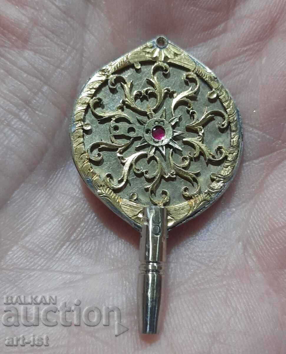 Cheie pentru ceas de buzunar pentru Priory Basc realizată manual - 5