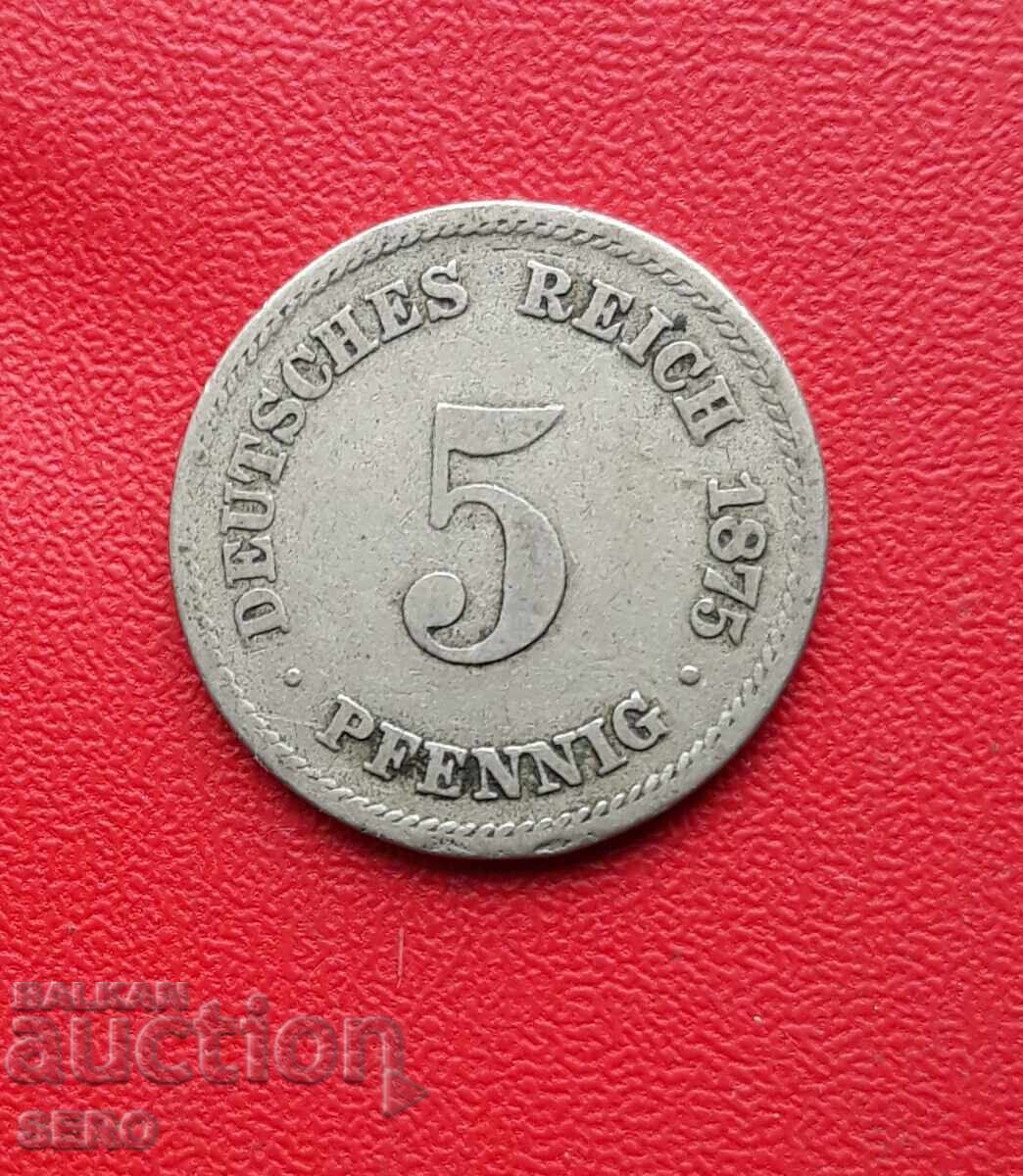 Germania-5 Pfennig 1875 E-Muldenhüten