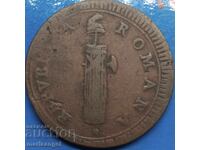 First Roman Republic 2 bayochi 1798 -1799 Vatican 35mm 19g