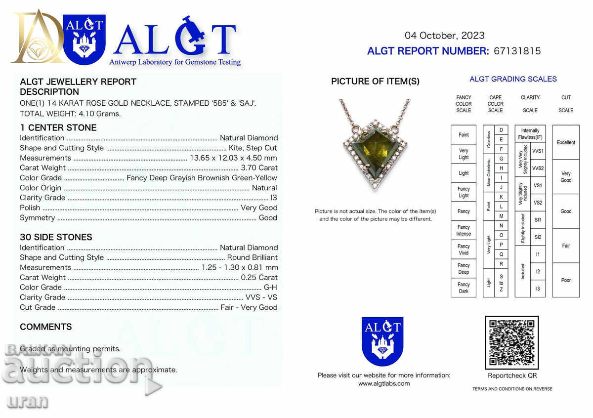 New Gold Necklace with 3.70ct Natural Diamond and 0.25ct Diamond - 6 New Gold Necklace with 3.70ct Natural Diamond and 0.25ct Diamond - 6