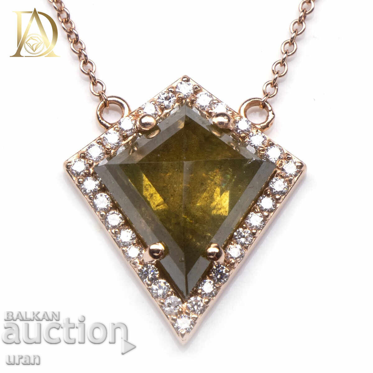 New Gold Necklace with 3.70ct Natural Diamond and 0.25ct Diamond