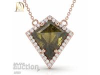 Colier nou de aur cu diamant natural de 3,70 ct și diamant de 0,25 ct