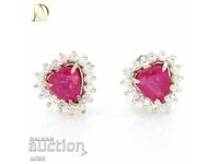 New Gold Earrings with 2.00ct Natural Rubies and 0.38ct Diamonds