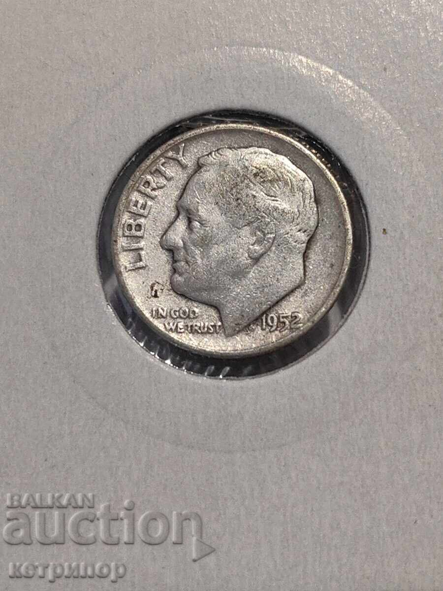 SUA 1 dime 1952 Argint cu preț € 6.90 | 13.50 BGN SUA 1 dime 1952 Argint cu preț € 6.90 | 13.50 BGN