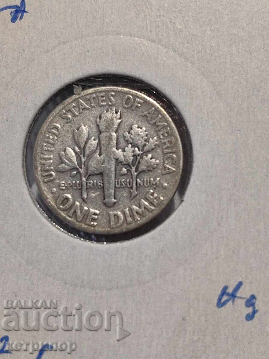 SUA 1 dime 1952 Argint