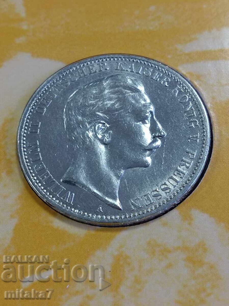 Silver coin 3 marks 1910, Germany Silver coin 3 marks 1910, Germany