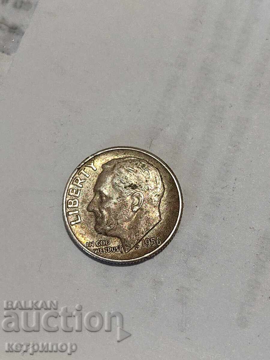 USA 1 dime 1956 Silver with price 12.50 BGN | € 6.39