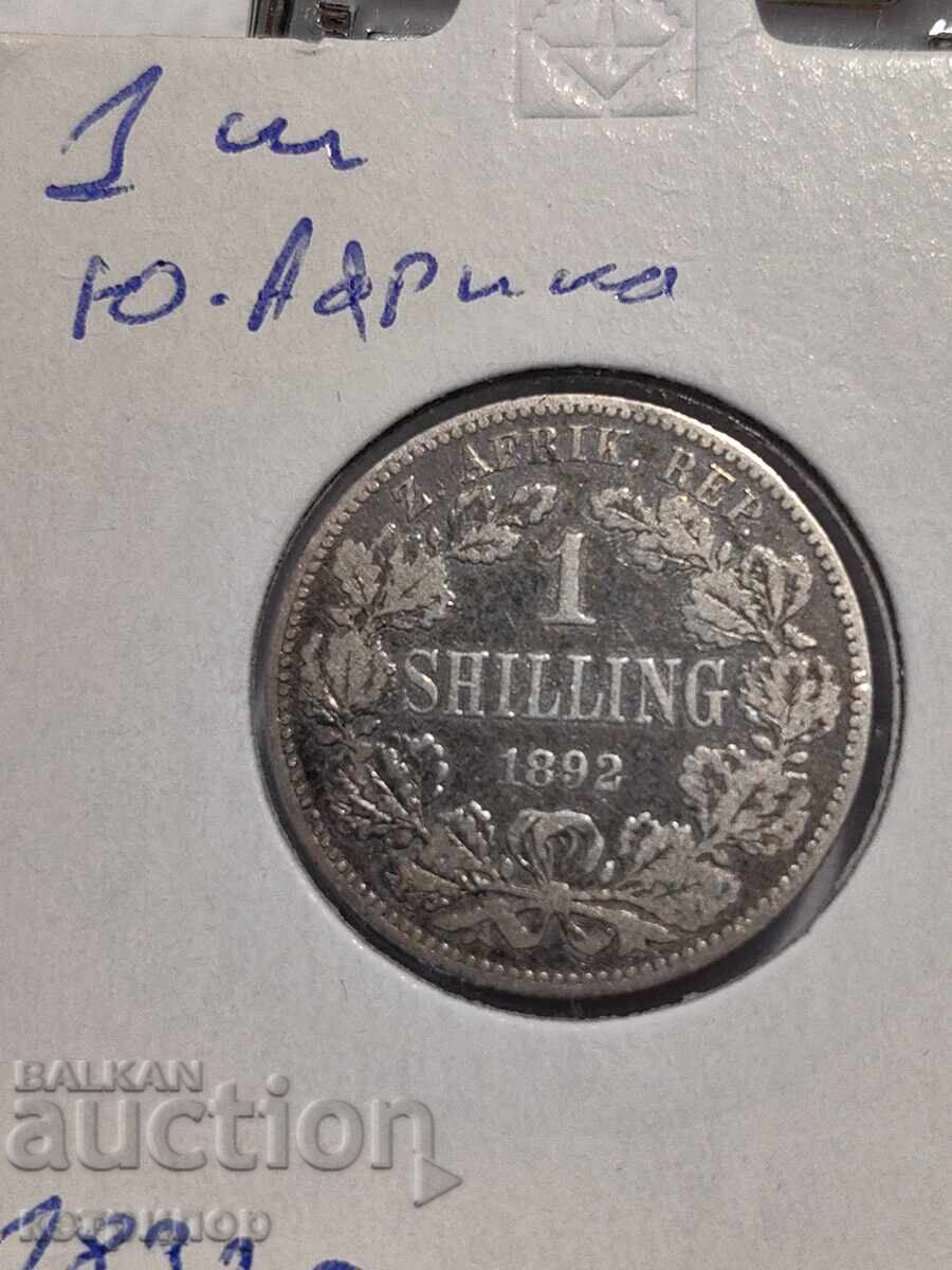 1 shilling South Africa 1892 silver