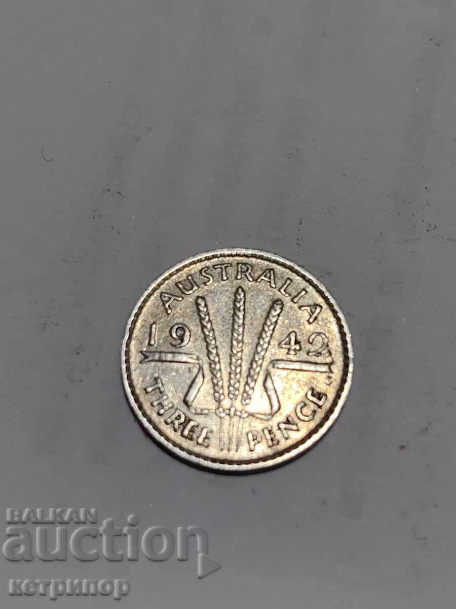 3 pence Australia 1942 Silver