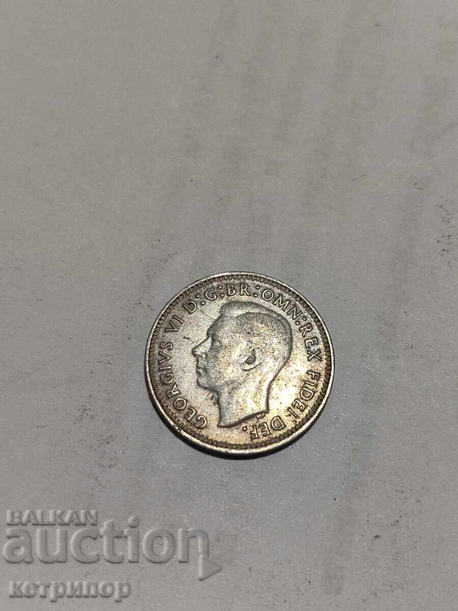 3 pence Australia 1950 Silver with price 10.00 BGN | € 5.11 3 pence Australia 1950 Silver with price 10.00 BGN | € 5.11