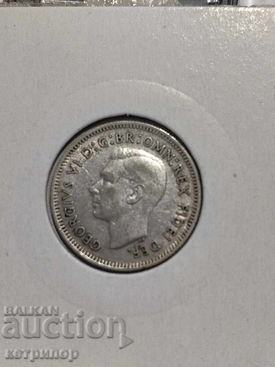 6 pence Australia 1951 Argint cu preț € 17.00 | 33.25 BGN
