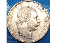 Αυστρία 1 Φλώρινα 1877 Franz Joseph I Begins Patina