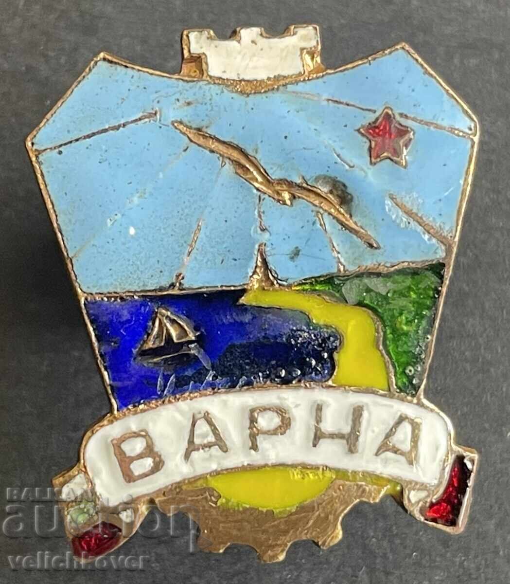 39571 Bulgaria badge Badge of Honor city of Varna enamel on screw