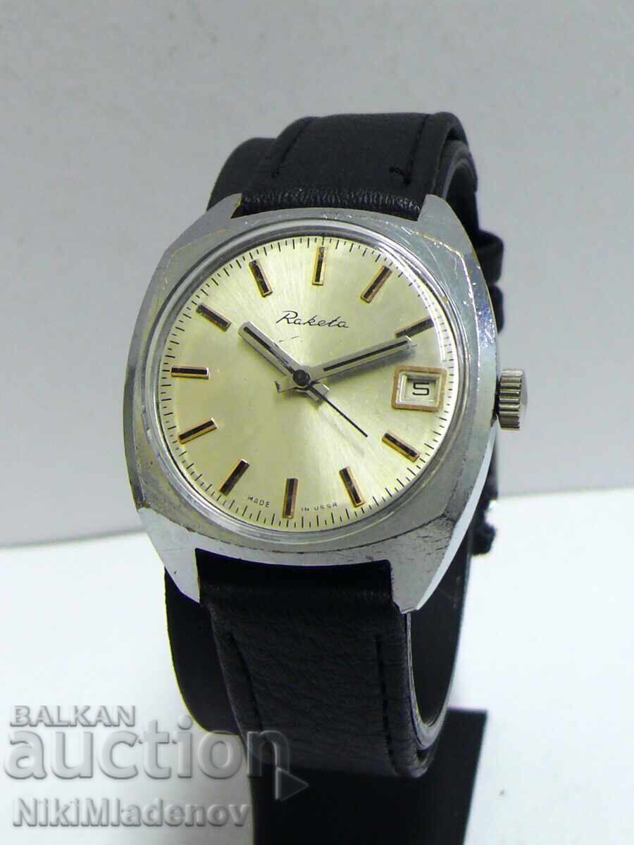 Soviet Rocket Men's Wristwatch with Date Function