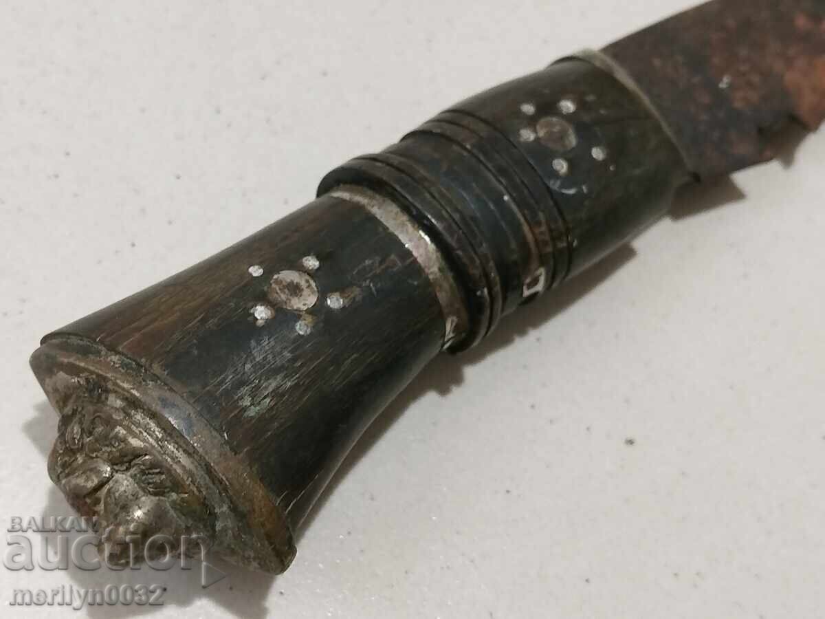 Delivery of Old forged kukri knife without scabbard, mahera blade Delivery of Old forged kukri knife without scabbard, mahera blade