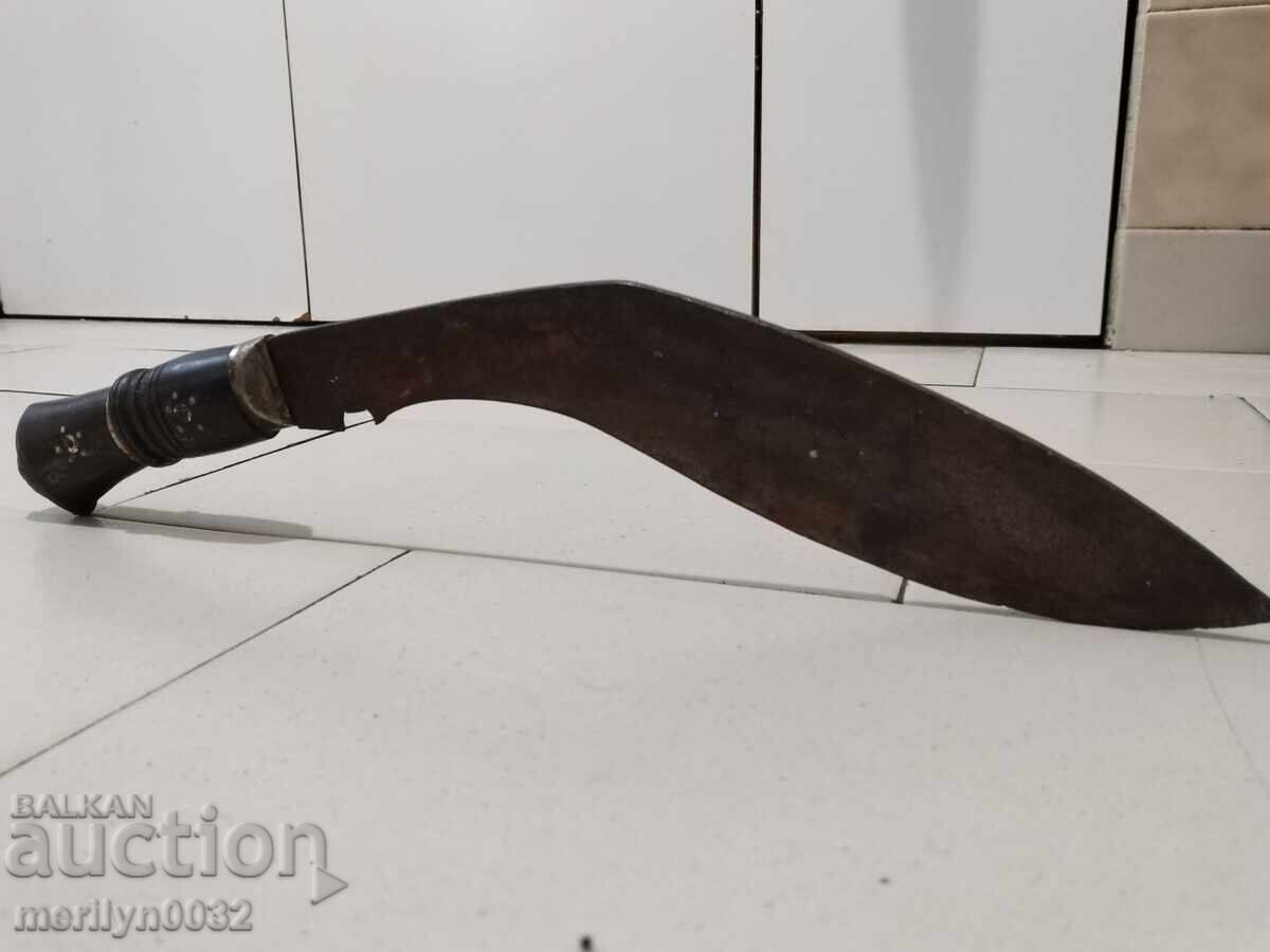 Old forged kukri knife without scabbard, mahera blade - 6 Old forged kukri knife without scabbard, mahera blade - 6