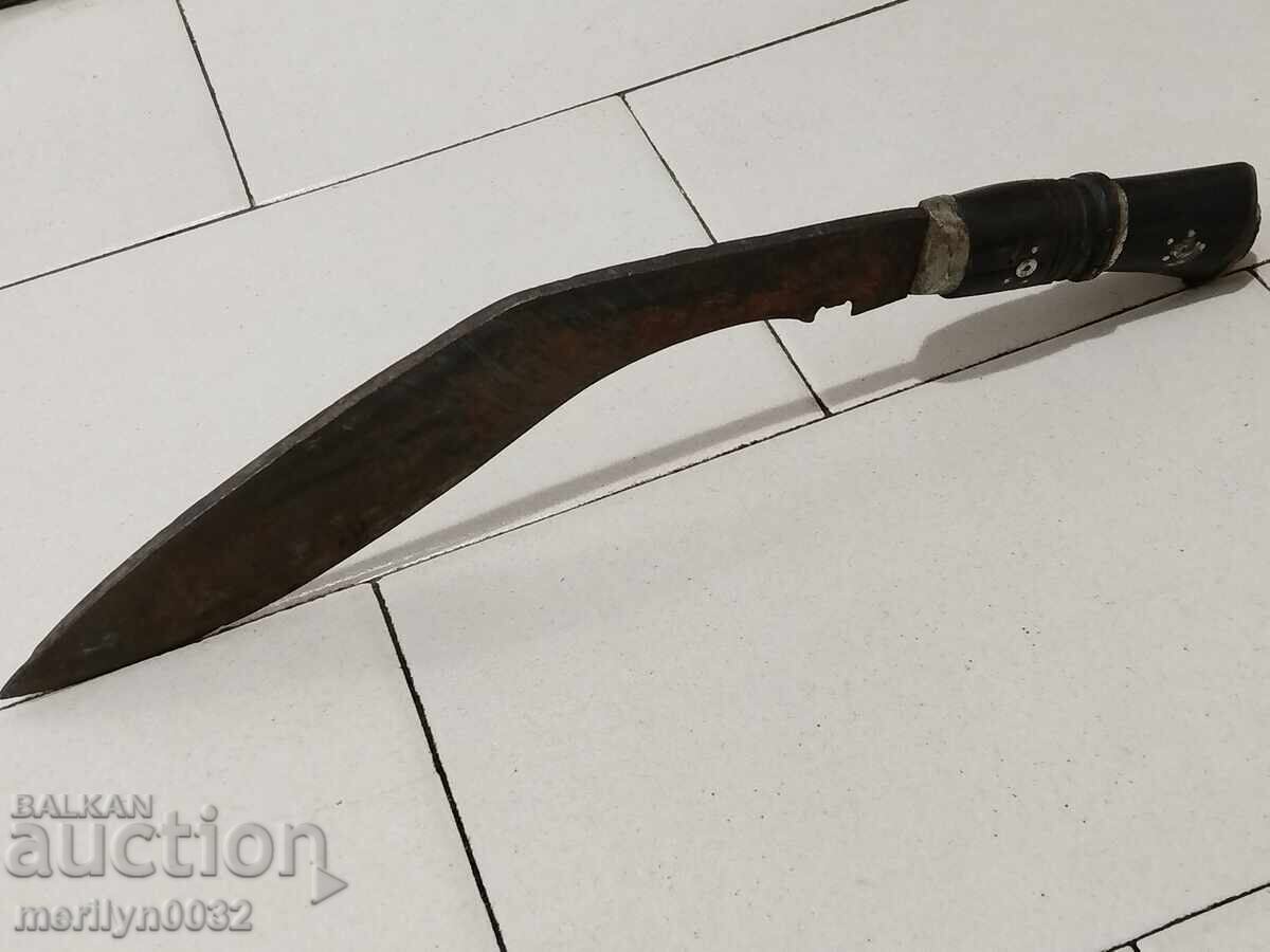Old forged kukri knife without scabbard, mahera blade - 7 Old forged kukri knife without scabbard, mahera blade - 7
