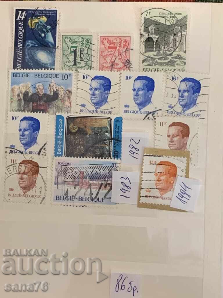 Доставка на Лот стари марки от Белгия-От 1951 до 1984г-86 броя
