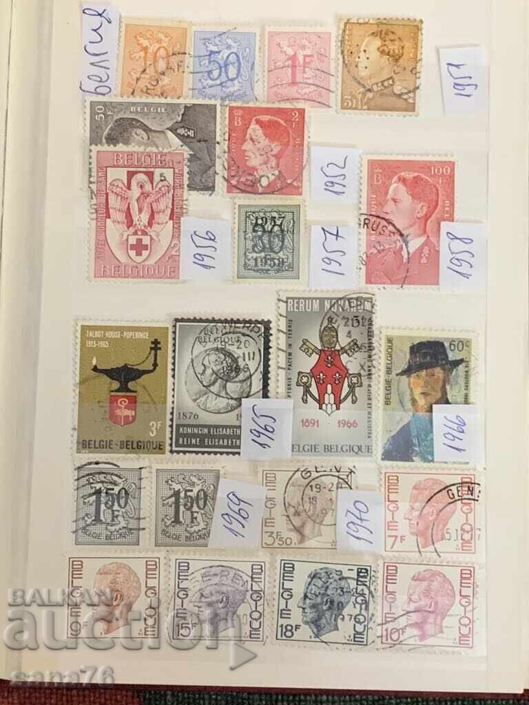 Lot of old stamps from Belgium - From 1951 to 1984 - 86 pieces Lot of old stamps from Belgium - From 1951 to 1984 - 86 pieces
